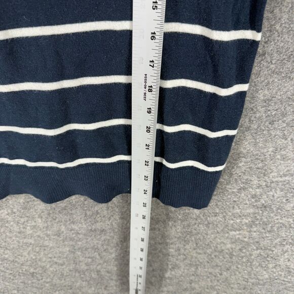 Abercrombie & Fitch Sweater Pullover Men L Large Blue Striped Knit Long Sleeve - Picture 5 of 6